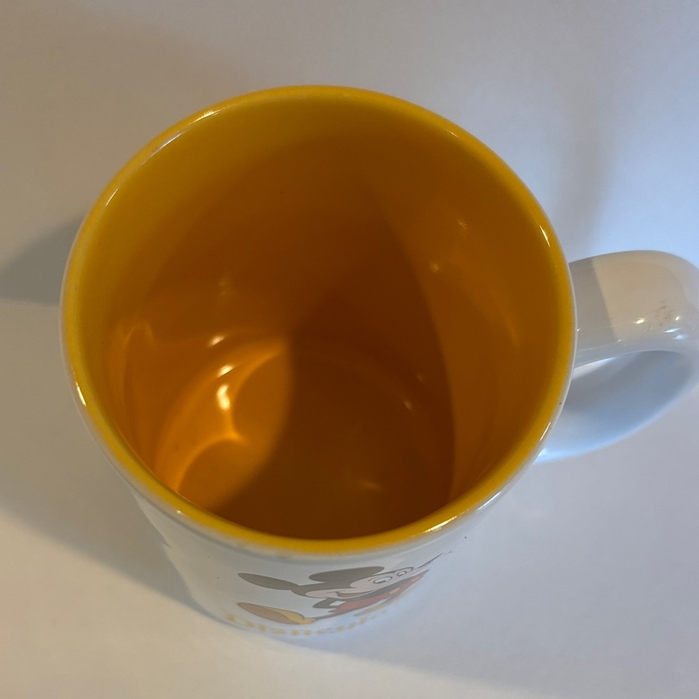 Disney White Mug with Yellow Interior and Mickey Mouse Design - Picture 3 of 4